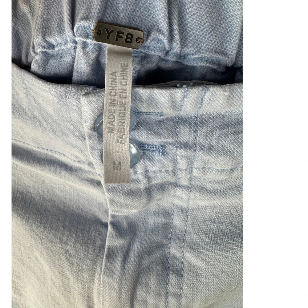 YFB‎ Young Fabulous & Broke Light Blue Wide leg Cropped Pants Women's M